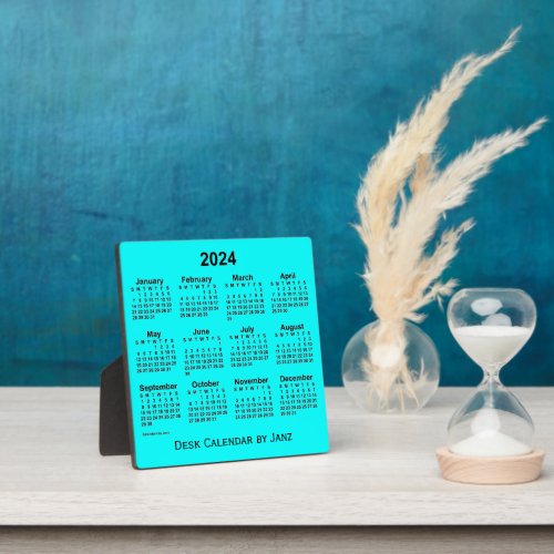 2024 Aqua Desk Calendar by Janz Plaque