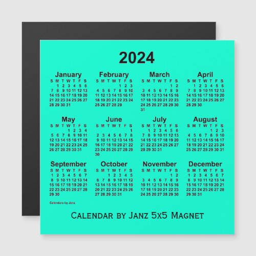 2024 Aquamarine Calendar by Janz 5x5 Magnet