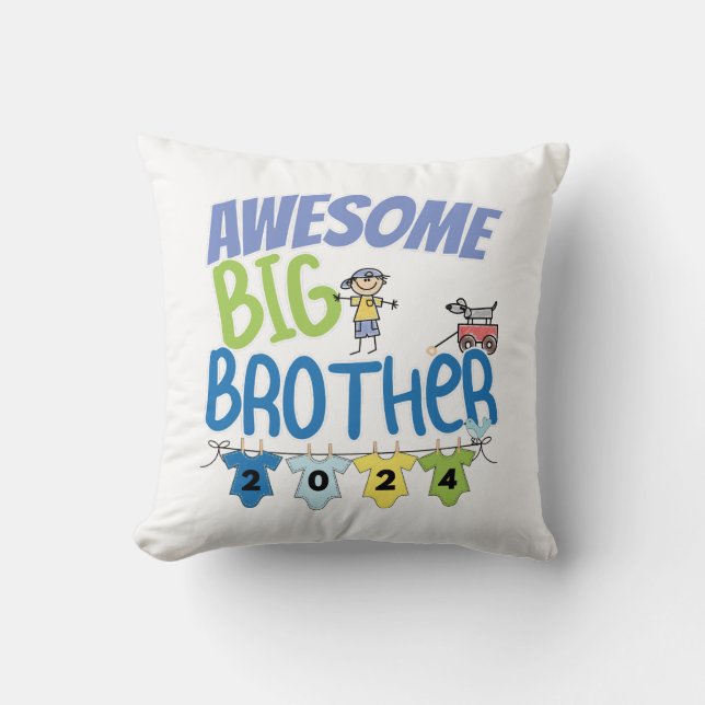 2024 Awesome Big Brother Throw Pillow (Front)