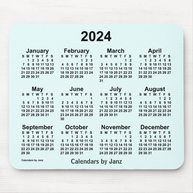 2024 Azure Calendar by Janz Mouse Pad (Front)