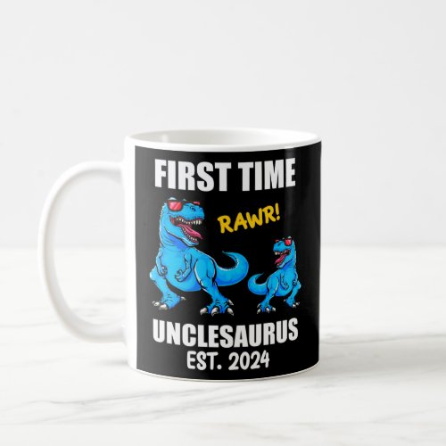 2024 Baby Announcement Dinosaur  First Time Uncles Coffee Mug
