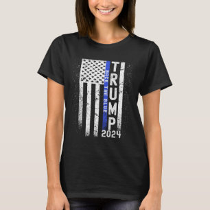 2024 Back The Blue American Flag Blue Line 4th Of T-Shirt