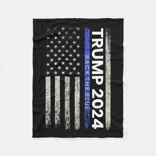 2024 Back The Blue Thin Blue Line Police American  Fleece Blanket (Front)