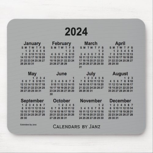 2024 Battleship Gray Calendar by Janz Mouse Pad