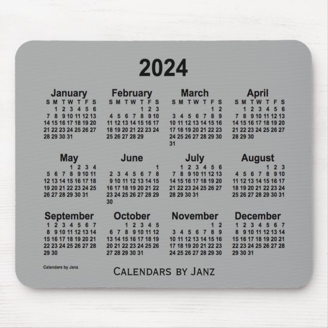 2024 Battleship Gray Calendar by Janz Mouse Pad (Front)