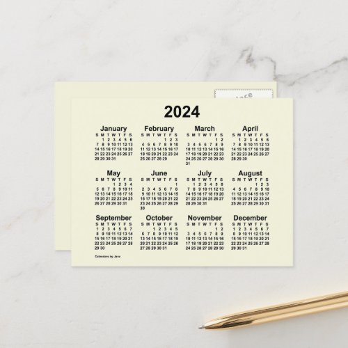 2024 Beige Calendar by Janz Postcard