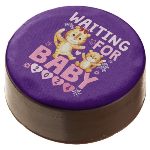 2024 Big Sister Waiting for Baby Cute Tigers Chocolate Covered Oreo