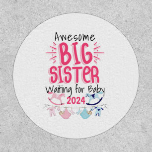 2024 Big Sister Waiting for New Baby Sibling Patch