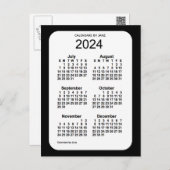 2024 Black 6 Month Mini Calendar by Janz Postcard (Front/Back)