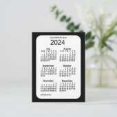 2024 Black 6 Month Mini Calendar by Janz Postcard (Standing Front)