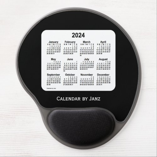 2024 Black and White Calendar by Janz Gel Mousepad