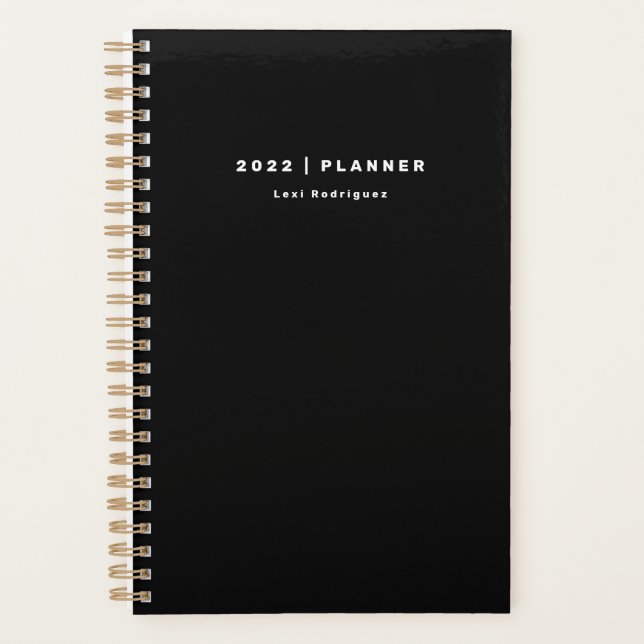 2024 Black and White Monthly/Weekly Planner (Front)