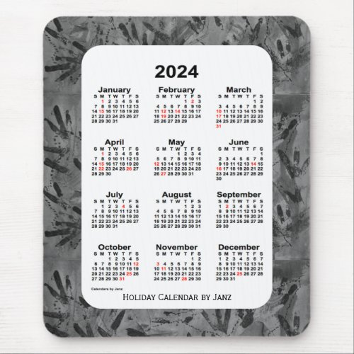 2024 Black Art Holiday Calendar by Janz Mouse Pad
