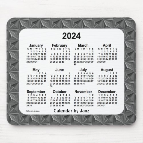2024 Black Diamonds Calendar by Janz Mouse Pad