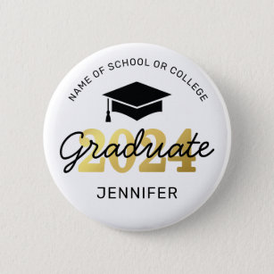 2024 Black Gold Graduate Button