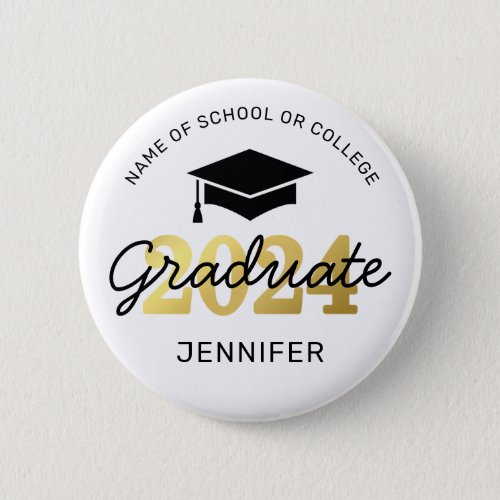 2024 Black Gold Graduate Button