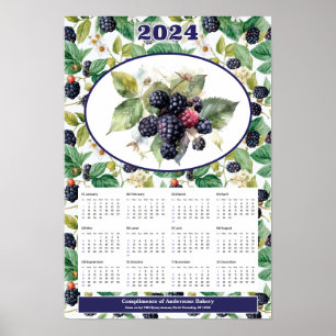 2024 Blackberries Custom Calendar Poster