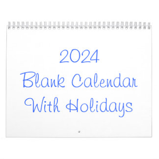 2024 Blank Calendar With Holidays