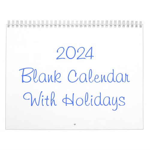 2024 Blank Calendar With Holidays