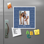 2024 Blue Add Your Photo Magnetic Calendar<br><div class="desc">2024 Blue Photo Magnetic Calendar Magnet in white, with a modern rustic blue background. Add your photo and name for a fun, personalized gift! Perfect for stocking stuffers or small gifts for friends, family, and loved ones. THIS IS FOR 2024. Please contact us at cedarandstring@gmail.com if you need assistance with...</div>