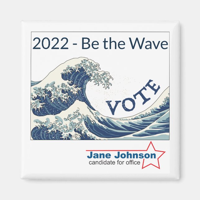 2024 Blue Wave customizable campaign magnet (Front)