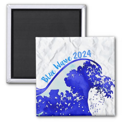 2024 Blue Wave Election Voting Custom  Magnet