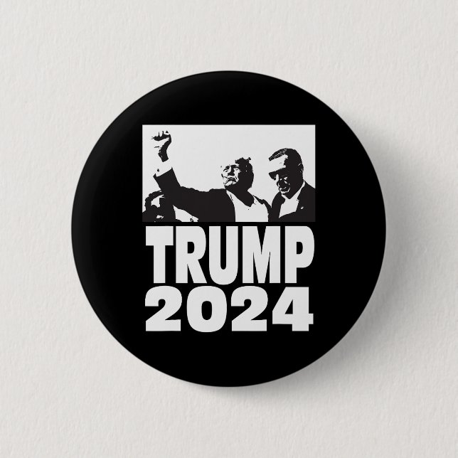 2024 Bulletproof Teflon Don Rally Shooting Fist Pu Button (Front)