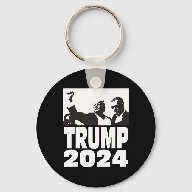 2024 Bulletproof Teflon Don Rally Shooting Fist Pu Keychain (Front)