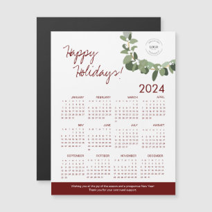 2024 Burgundy Green Modern Wreath Your Logo here