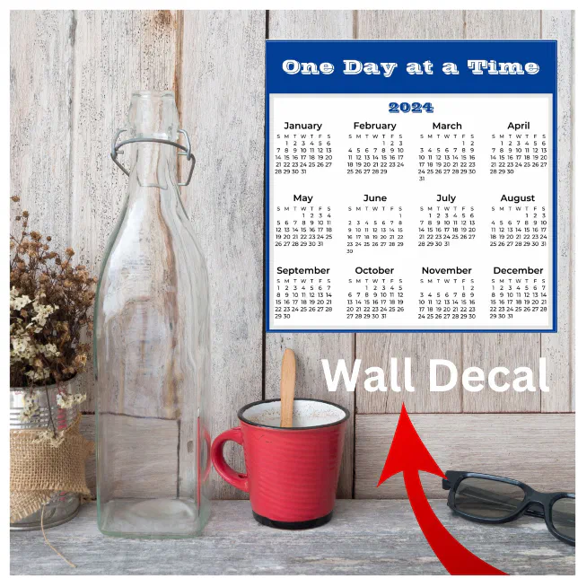 2024 Calendar 12x12 Personalize Wall Decal Zazzle