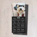 2024 Calendar 1 Photo Collage - Can Edit black<br><div class="desc">Add your picture to this fun full year mini calendar - perfect to use in your kitchen or home office. A minimal,  basic 12 month calendar with a solid color background.</div>