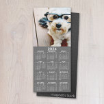 2024 Calendar 1 Photo Collage Can Edit Grey Color<br><div class="desc">Add your picture to this fun full year calendar - perfect to use in your kitchen or home office. A minimal,  basic 12 month calendar with a solid color background.</div>