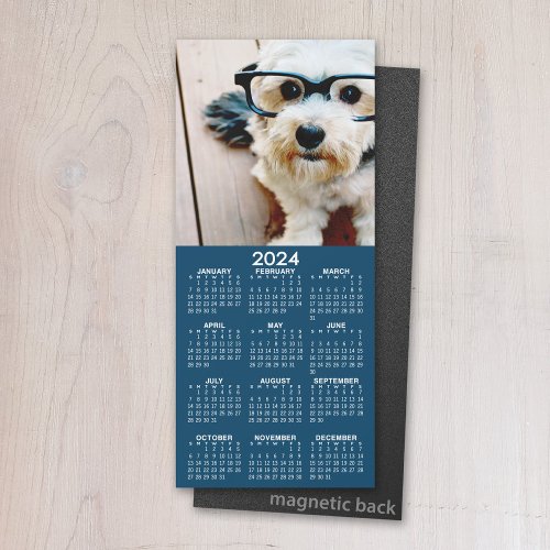 2024 Calendar 1 Photo Collage _ Can Edit navy