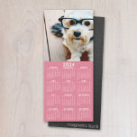 2024 Calendar 1 Photo Collage - Can Edit pink<br><div class="desc">Pink and White - Add your picture to this fun full year calendar - perfect to use in your kitchen or home office. A minimal,  basic 12 month calendar with a solid color background.</div>