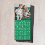 2024 Calendar 1 Photo Collage - color - magnet<br><div class="desc">Add your picture to this fun full year calendar - perfect to use in your kitchen or home office. A minimal,  basic 12 month calendar with a solid color background.</div>