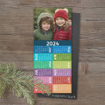 2024 Calendar 1 Photo Collage Colorful Background<br><div class="desc">Add your picture to this fun full year calendar - perfect to use in your kitchen or home office. A fun and colorful 12 month calendar with a multi color background and modern fonts.</div>