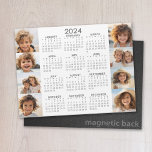 2024 Calendar - 8 Photos - Basic Grey White Magnet<br><div class="desc">A very useful item for school or home office. A standard calendar with 8 photos on the side. This shows a full year view of all dates. You can change the background color and calendar color when you check out the advanced design area for more options.</div>