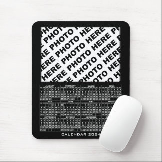 2024 Calendar Add 1 Horizontal Photos Mousepad