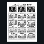 2024 Calendar Add 3 Photos Poster White 18x24in<br><div class="desc">This custom templates poster is easy to make a memorable gift for your friends and family with your digital images right off your camera. 
 Customize this poster by insert your 3 images.
 Design by Poramit</div>