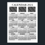 2024 Calendar Add 3 Photos Poster White 18x24in<br><div class="desc">This custom templates poster is easy to make a memorable gift for your friends and family with your digital images right off your camera. 
 Customize this poster by insert your 3 images.
 Design by Poramit</div>
