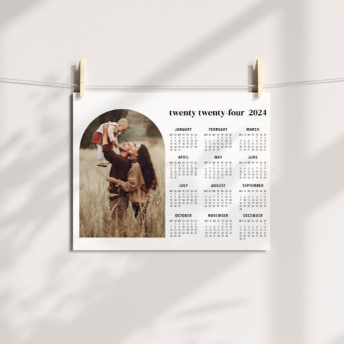 2024 Calendar boho modern 1 photo Poster