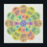 2024 Calendar Boho Retro Flower Custom Name Magnet<br><div class="desc">Keep track of the date in 2025 with this beautiful personalized calendar fridge magnet. This unique design forms the shape of a flower, with the calendar months in a circle on its petals. It has a retro hippie / bohemian look, with a swirled background. The colors are all shades of...</div>