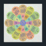 2024 Calendar Boho Retro Flower Custom Name Magnet<br><div class="desc">Keep track of the date in 2025 with this beautiful personalized calendar fridge magnet. This unique design forms the shape of a flower, with the calendar months in a circle on its petals. It has a retro hippie / bohemian look, with a swirled background. The colors are all shades of...</div>