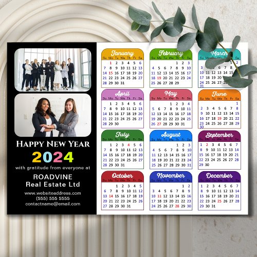 2024 Calendar Business 2 Photo US Holiday Magnetic