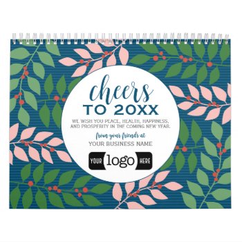 2024 Calendar Business Greeting With Logo - Cheers by BusinessStationery at Zazzle