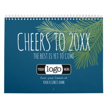 2024 Calendar Business Greeting With Logo - Cheers by BusinessStationery at Zazzle