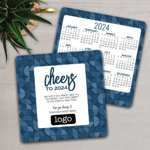 2024 Calendar Business Greeting with Logo - Cheers Holiday Card