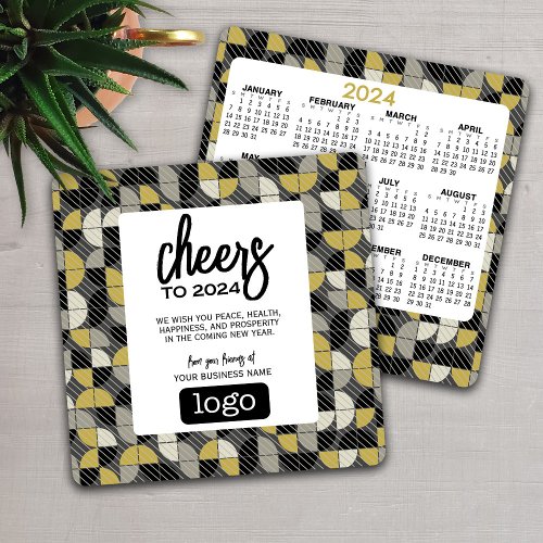 2024 Calendar Business Greeting with Logo _ Cheers Holiday Card