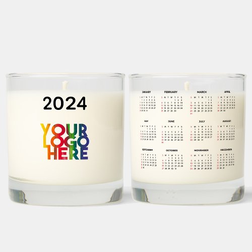 2024 Calendar Business Logo Corporate Office Gift Scented Candle