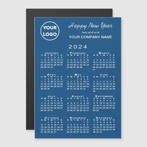 2024 Calendar Business Logo Holiday Magnetic Card